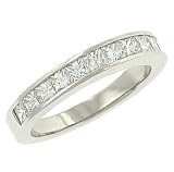 Channel Set Princess Cut Diamond Wedding Band 1.00cttw