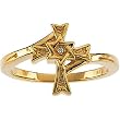 14K Yellow Gold Diamond Star of David/Cross Ring