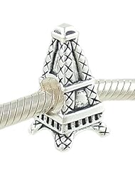 Eiffel Tower Bead Sterling Silver Travel Charm fits European Bracelet