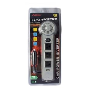 Maximal Power DC AC 200S 200 Watts DC 12V to AC 110V Continous Car/Vechicle Power Inverter Car Charge Converter with 3 Outlets and Built-in USB Port