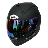Motorcycle Street Bike Matt Solid Black Full Face Adult Helmet