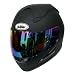 Motorcycle Street Bike Matt Solid Black Full Face Adult Helmet