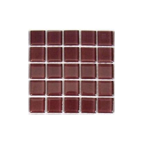 12 x 12 In. Mauve Glass Red Mosaic Tile Kitchen, Bathroom Backsplash