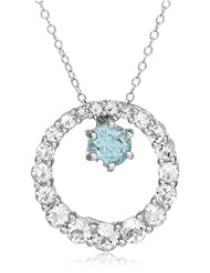 Sterling Silver White Topaz Three-in-One Pendant Necklace, 18"