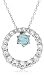 Sterling Silver White Topaz Circle w/ Blue Topaz Three-in-One Pendant, 18