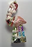 Cobane Flamingo Claus Pink Flamingo Hand Blown Glass Christmas Ornament