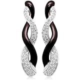 10k White Gold and Black Rhodium Diamond Infinity Twist Earrings (1/4 cttw, I-J Color, I3 Clarity)