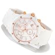 Oniss #ON640-LRG Women's White Ceramic Silicone Strap Swiss Chronogrpah Watch