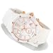 Oniss #ON640-LRG Women's White Ceramic Silicone Strap Swiss Chronogrpah Watch