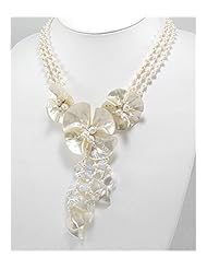 Flower Fresh Water Pearls Necklace In Sterling Silver