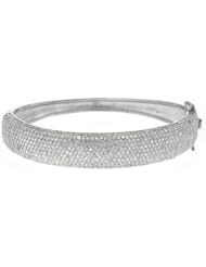 Ladies Silver Bracelet with White CZ 26.2g