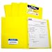 C-Line Two-Pocket Heavyweight Poly Portfolio with Prongs, For Letter Size Papers, Includes Business Card Slot, 1 Case of 25 Portfolios, Yellow (33966)