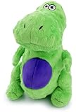 goDog Dinos T-Rex Tough Plush Dog Toy with Chew Guard Technology, Green, Large