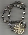 Anglican Prayer Beads of Botswana Agate with Jerusalem Cross