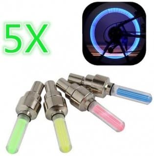 5pcs LED Valve Cap Light Safety Lamp Wheel Tyre Spoke Tire Warning Light - For All Standard Spoked Wheels - Riding Motorcycle Cycling Mountain Bike Bicycle - Assorted Color