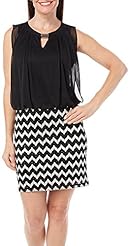 Polyester/Spandex Keyhole Chevron Print  Dress