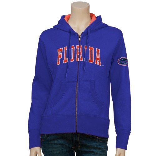 Florida Gators Ladies Royal Blue Satin Stitch Full Zip Hoody Sweatshirt