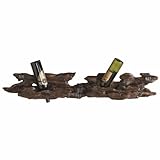 IMAGE OF Wall Mounted Wine Rack 6 Bottles Rustic Log Design
