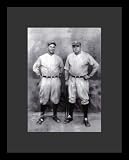 New York Yankees (Babe Ruth &amp; Lou Gehrig) Framed &amp; Matted Sports Poster Print - 16" X 20"