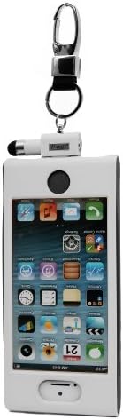 iHangy IHG-ONT-34648 Slip-In 5 Case with Keychain and Stylus for iPhone 5 - Retail Packaging - White/Black