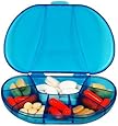 Multi-day Vitacarry 8 Compartment Pill Box Holds up to 60 Pills Actual Size: 4.5"w X 3.0"d X .93"h (Blue)
