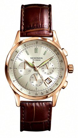 Sekonda Gents Chronograph Rose Gold Plated Watch