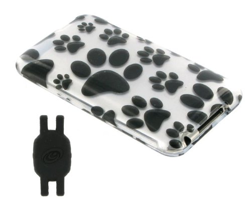 Dog Paw Design Snap On Hard Case for Apple iPod Touch 3 and 2 bundled with Young Micro Shoe Silicone Pouch for Nike+ Sensor (iPod Touch & Sensor NOT Included)