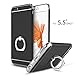 iPhone 6 Plus Case,iPhone 6s Plus Case,Myriann 3 in 1 Ultra Thin Hard Protective Luxury Case Cover for iPhone 6 Plus/iPhone 6s Plus(5.5Inch)with 360 Degree Rotating Ring Kickstand(Black)