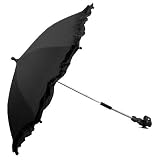 Black UNIVERSAL CLAMP BUGGY / PRAM PARASOL with UV Protection