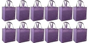 Reusable Grocery Tote Bag, Purple Super Saver 12 Pack