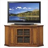 46' Corner Plasma TV Stand in Burnished Oak
