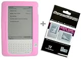 Kindle 2 Pink Silicone Cover Sleeve and Kindle 2 Anti-Scratch Screen Protector