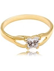 10k Yellow Gold ChildS April White Cubic Zirconia Birthstone Ring - Bfly