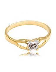 14k Yellow Gold ChildS April White Cubic Zirconia Birthstone Ring - Bfly