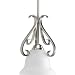 Progress Lighting P5153-09 1-Light Stem-Hung Mini-Pendant with Etched White Glass, Brushed Nickel