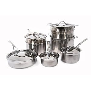 Starfrit Dolce Vita 12 Piece Stainless Steel Tri Ply Cookware Set by
