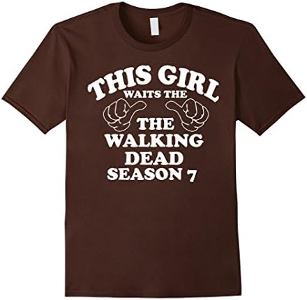 Men's This Girl Waits The Walking-dead Season 7 Funny Tshirt Medium Brown