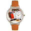 Whimsical Watches Unisex Book Lover Tan Leather Watch #U0460001