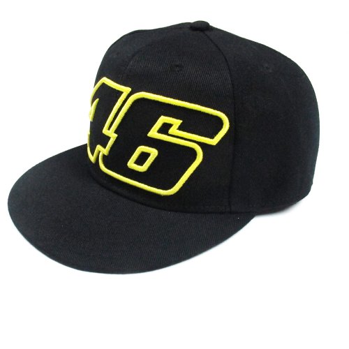 Official Valentino Rossi Flat Peak 46 Black Baseball Cap VR/46
