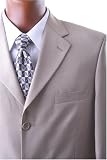 Men's Single Breasted 3 Button Tan Super 150's Wool Feel Dress Suit, CLEARANCE!!!