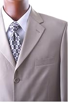 Men's Single Breasted 3 Button Tan Super 150's Wool Feel Dress Suit, CLEARANCE!!!