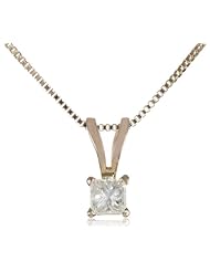 10k Yellow Gold Princess-Cut Diamond Solitaire Pendant Necklace (1/10 cttw, I-J Color, I2-I3 Clarity), 18"