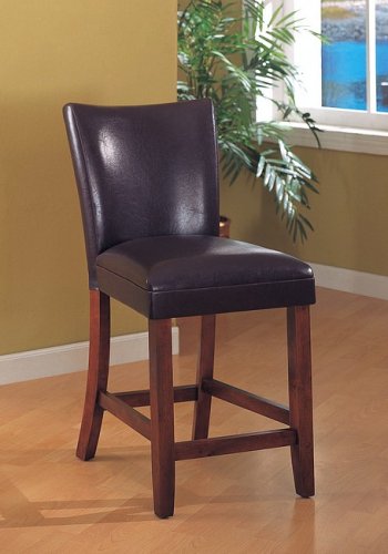 Set of Two 24"H Soho Leather Barstools
