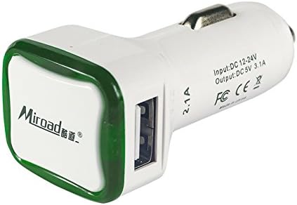 Car Charger Miroad Dual USB Quick Charge 2.1A Auto Adapter Power Drive for Apple iPhone and Android Devices (High Output) C8 (Green)