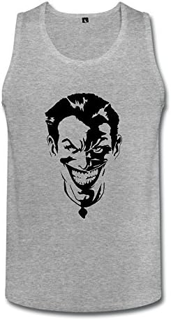 JUJ Joker Face DC Men's Tank Tops HeatherGray Small