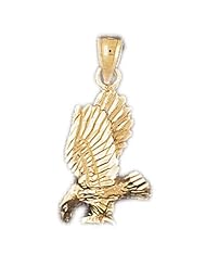 Dazzlers Solid 14k Gold Flying Eagle Charm Pendant Available in three colors from jewelsberry (weights: 3.1 grams only)