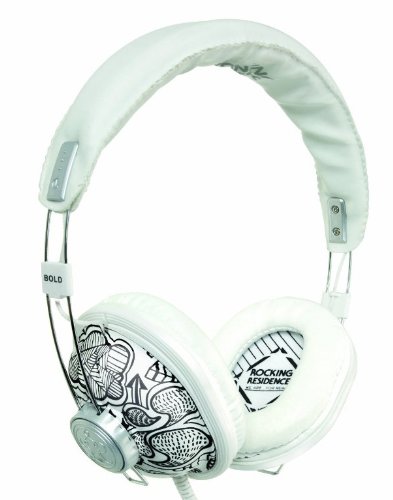 ROCKING RESIDENCE BOLD Flinn Over-Ear Headphone Retro Look White and Black 40mm driver 3.5 Preisvergleich