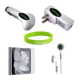 41eWWzt0SRL. SL160  USB Car Charger, USB Wall / Travel Charger, Earphones, and Screen Protector / Guard for Apple iPod Nano 6G Nano 6th Generation. CrazyOnDigital Wristband Included