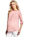 Maternal America Women's Boat Neck Top, Heather Red/Red, Medium