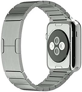 Luxury Strap For Apple Watch iwatch Link racelet 316L Stainless Steel Watchband with Original Band Replacement Butterfly Block (42mm Silver )